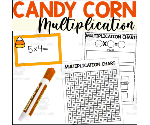 Candy Corn Multiplication Math Station and Flash Cards