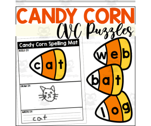 Candy Corn Spelling CVC Word Puzzles