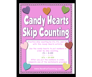 Candy Hearts Skip Counting Activity