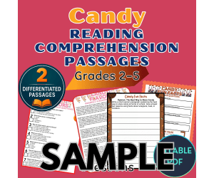 Candy Reading Comprehension 1 Lesson Sample Fillable PDF
