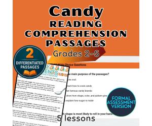 Candy Reading Comprehension Passages and Questions Formal Assessments
