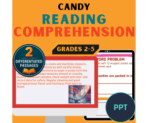 Candy Reading Comprehension Passages and Questions Powerpoints