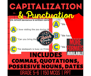 Capitalization and Punctuation Practice Questions Grade 5-6 (PPT)