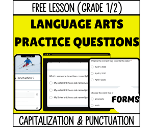 Capitalization and Punctuation Sample - Grades 1-2 Grammar (Forms)