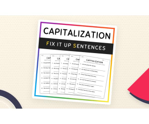 Capitalization Practice and Activities, 1st Grade Grammar Worksheets