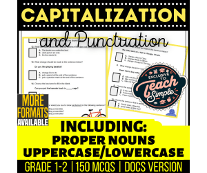 Captitalization and Punctuation Practice Questions - Grades 1-2 (Docs)