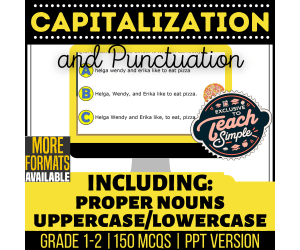 Captitalization and Punctuation Practice Questions - Grades 1-2 (PPT)