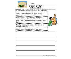 Carving A Pumpkin Sequencing Worksheet