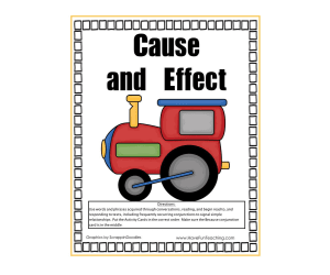 Cause and Effect Sequencing Activity