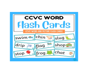 CCVC Word and Picture Flash Cards