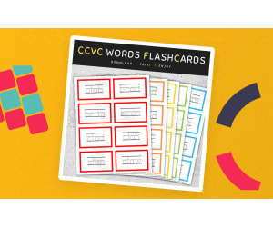 CCVC Words Tracing Flashcards: Short Vowels (A E I O U), CCVC Words List