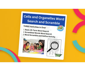 Cells and Organelles Word Search and Scramble Activity