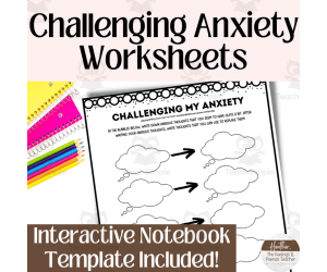 Challenging Anxious Thoughts Printable Worksheet To Prevent Anxiety Meltdowns