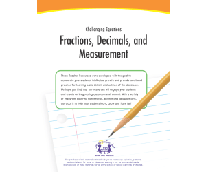 Challenging Equations: Fractions, Decimals, and Measurement Printable Workbook