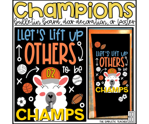 Champions LLama Sports Bulletin Board Kit, Door Decoration, or Poster