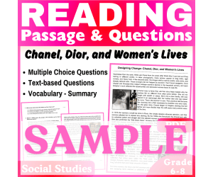 Chanel, Dior, and Women's Lives: SAMPLE Social Studies Reading Passage