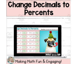 Change - Convert - Decimals to Percents Self-Checking Digital Activity