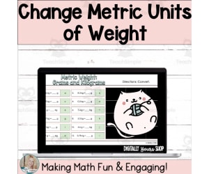 Change - Convert - Metric Weight Digital Self-Checking Math Activity