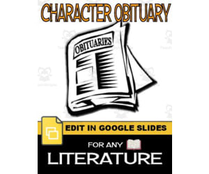 Character Obituary - For Any Literature (Editable in Google Slides)