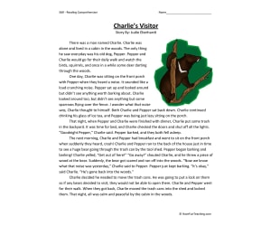 Charlie's Visitor - Reading Comprehension Worksheet