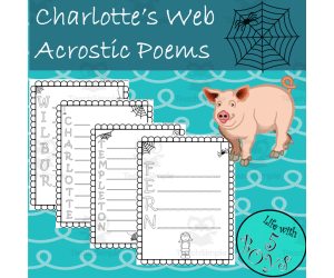 Charlotte's Web Activity Charcter Acrostic Poems