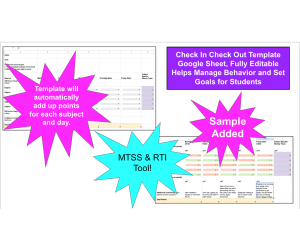 Check In Check Out Template (For Behavior Management, RTI, MTSS)