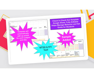 Check In Check Out Template (For Behavior Management, RTI, MTSS)