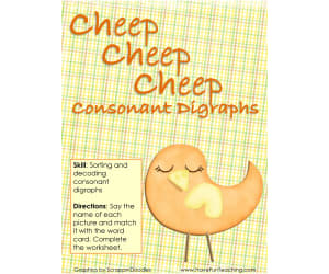 Cheep Cheep Cheep Consonant Digraphs Activity