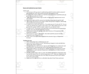 Chemistry: Lussac's and Combined Gas Laws - Practice