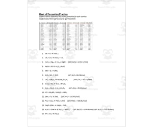 Chemistry Practice: Heat of Formation