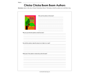 Chicka Chicka Boom Boom Authors Worksheet