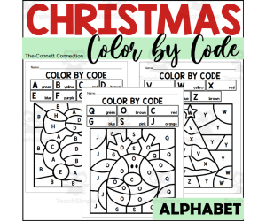 Christmas Alphabet Color by Code for Capital Letters