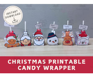Christmas Candy Wrapper Lollipop Gift set