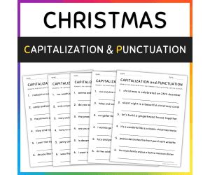 Christmas Capitalization and Punctuation Worksheets Fix the Sentences