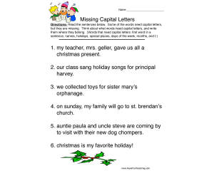 Christmas Capitalization Worksheet