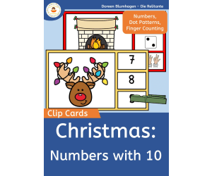 Christmas: Clip Cards - Counting within 10 - Number Recognition