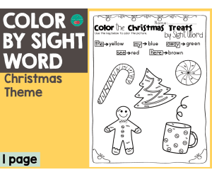 Christmas Color by Sight Word