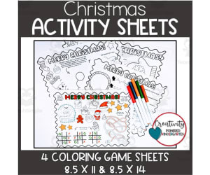 Christmas Coloring Pages, Christmas Activities for PreK and Kindergarten