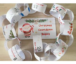 Christmas Countdown Garland with daily activity for kids