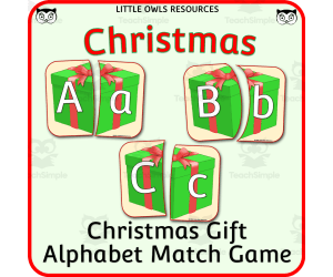 Christmas Gift Alphabet Match Game - Upper and Lower Case
