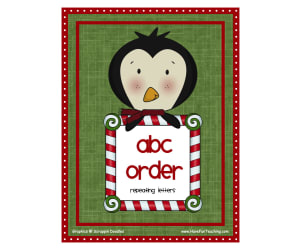 Christmas Hard Alphabetical Order Activity