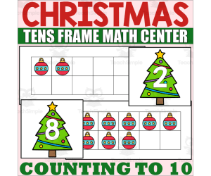 Christmas Math Center Counting to 10 with Ten Frames