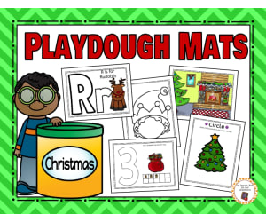 Christmas Playdough Mats with Alphabet Letters