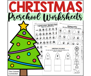 Christmas Preschool Literacy Worksheets