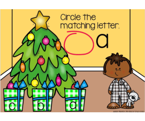Christmas Theme Lowercase Letter Match - Google Slides
