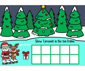Christmas Theme: Ten Frame, 1-10. Google Slides - Special Ed