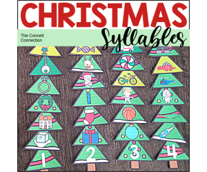 Christmas Tree Counting Syllables Sorting Activity