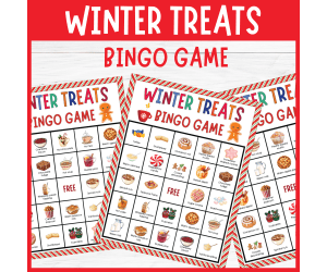 Christmas Winter Sweet Treat Bingo Game: Fun Holiday Festive Activity