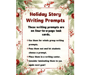 Christmas Writing Paper with Holiday Story Starters + Hanukkah Kwanzaa