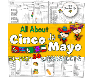 Cinco de Mayo No-Prep ELA Worksheets